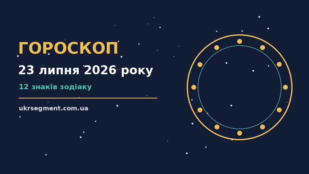 Зоряне небо у вигляді годинника, що символізує гороскоп на 23 липня 2026 року