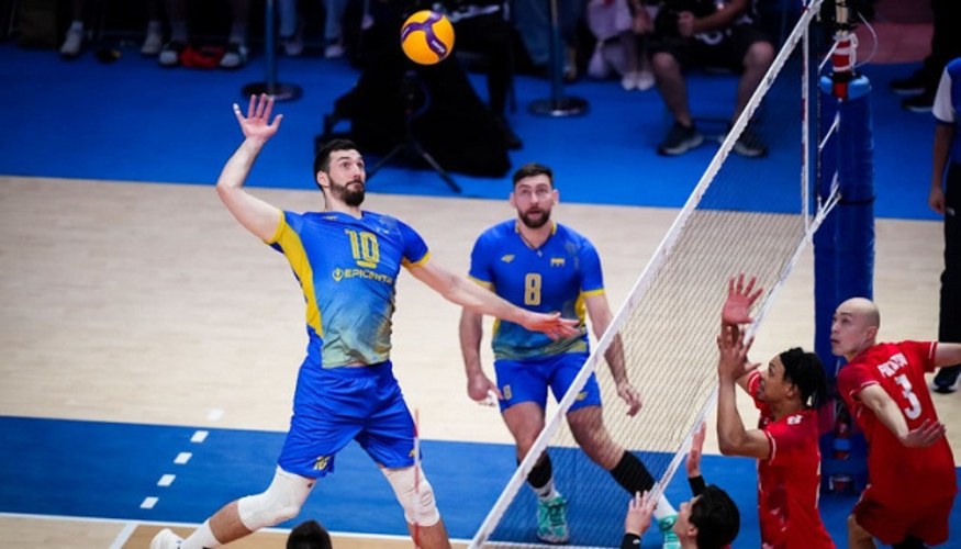 Гравці чоловічої збірної України з волейболу під час матчу проти збірної Ірану в Лізі націй-2026