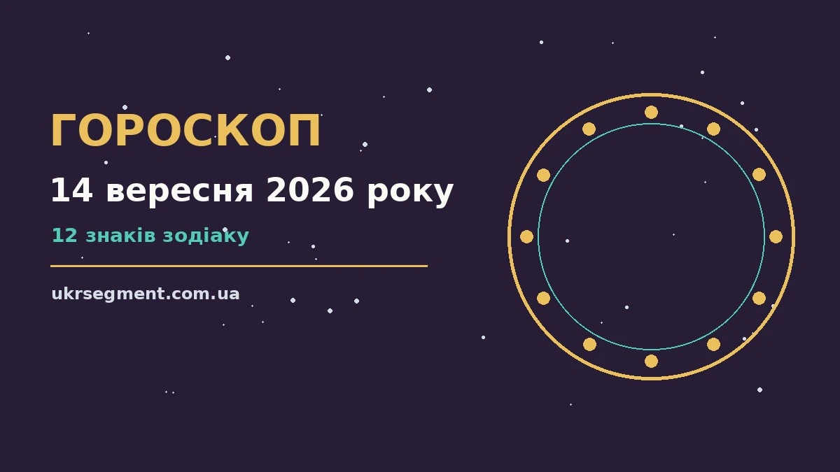 Зоряний гороскоп на 14 вересня 2026 року, знаки Зодіаку, нічне небо й символи планет
